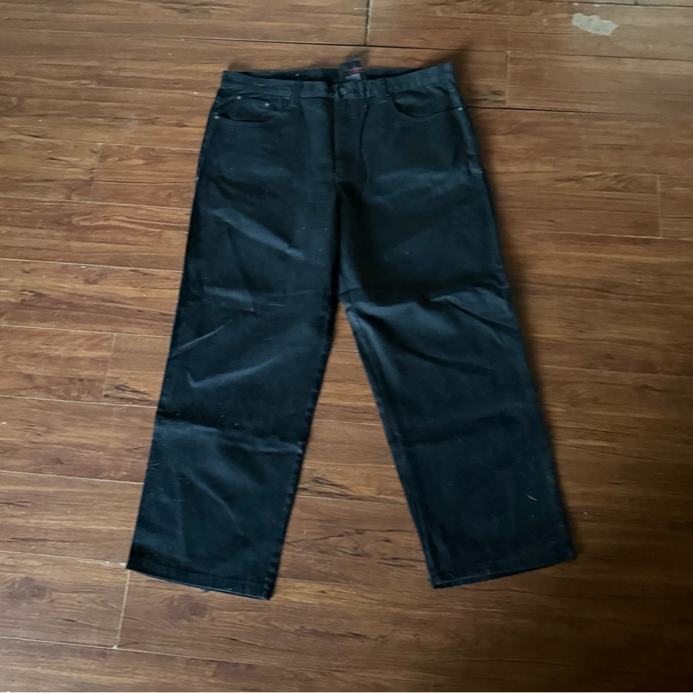Vintage Solo Semore Baggy Black Denim Jeans – 90s Rave Skater Pants (Size 40)